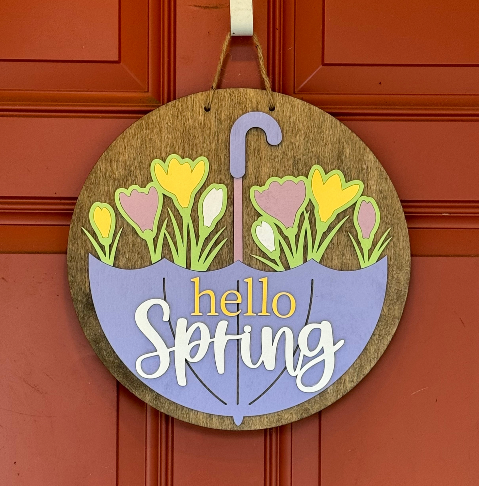 Hello Spring Tulip Sign