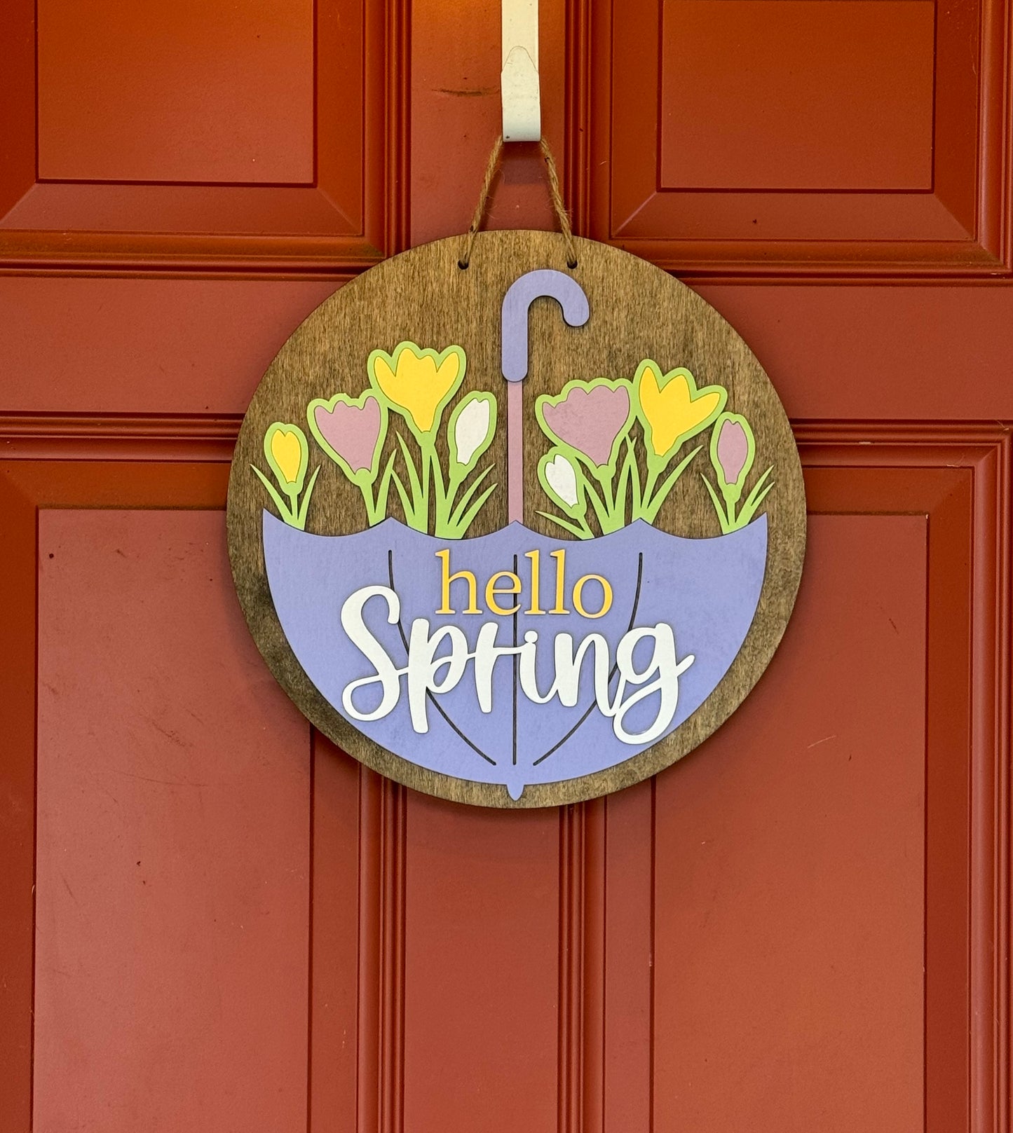 Hello Spring Umbrella Sign