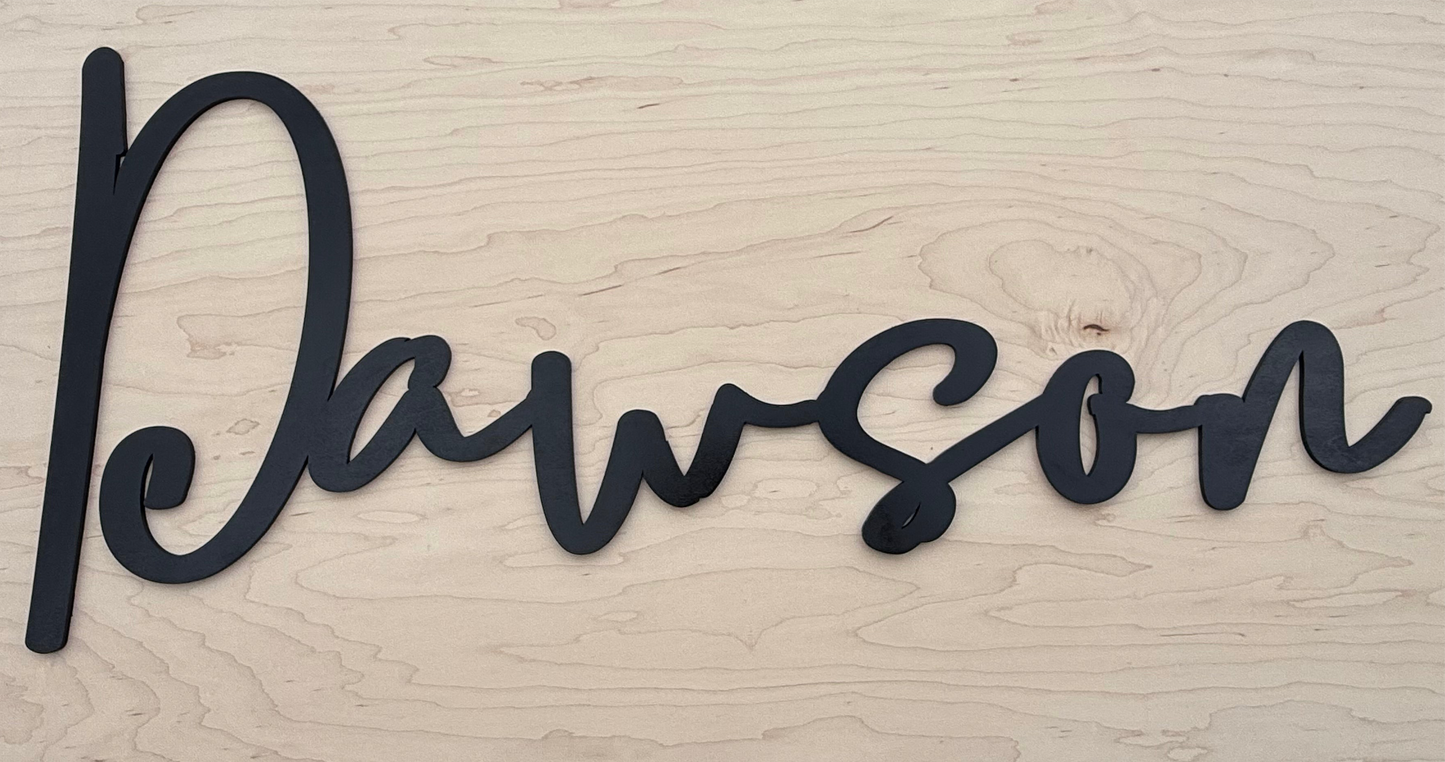 Custom Wood Name Cutout
