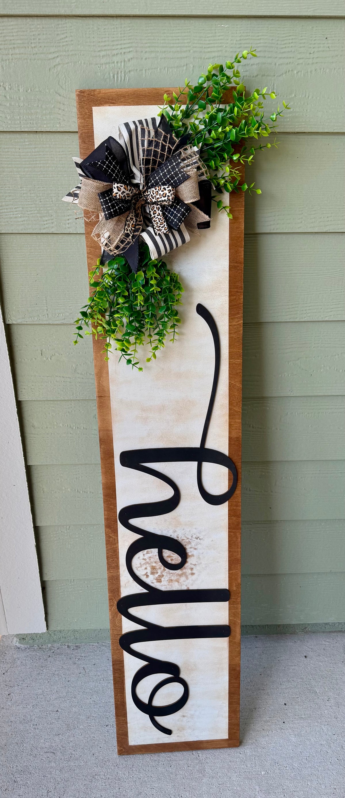Handcrafted 4' Wooden Porch Leaner Welcome Sign | Custom Front Porch Decor