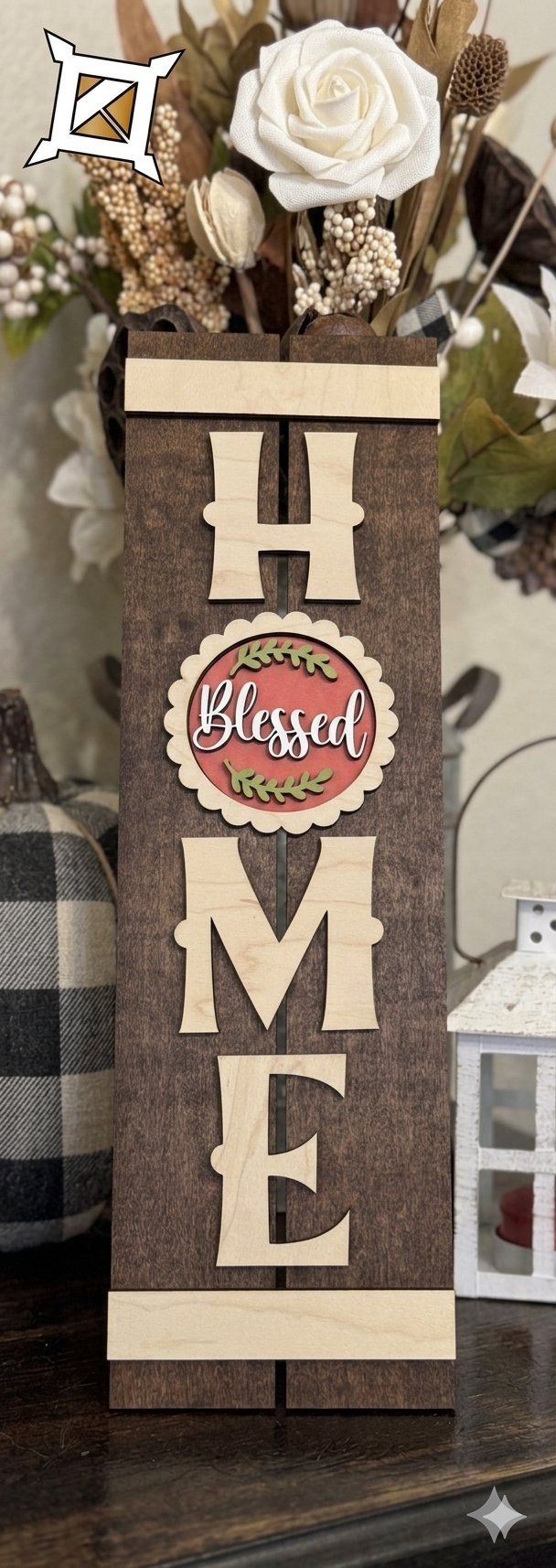 Interchangeable "HOME" Shelf Sitter