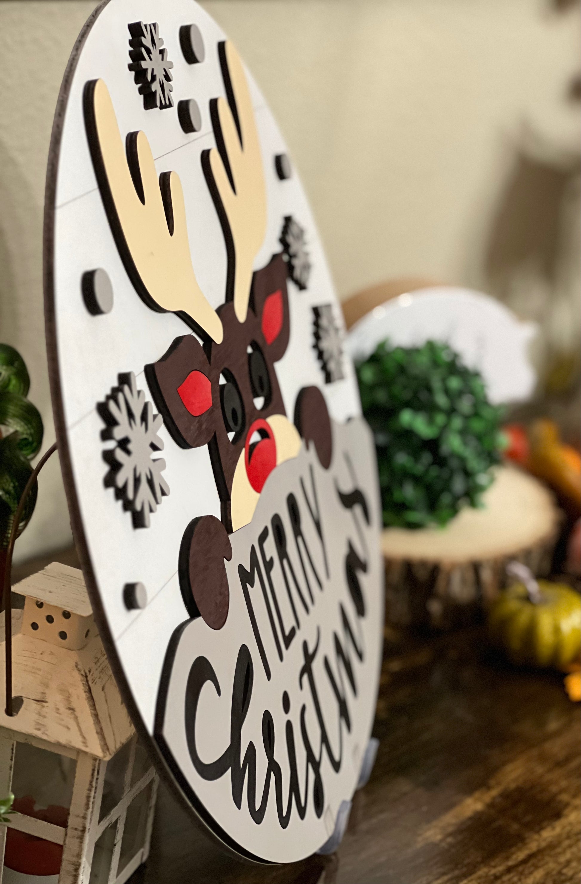 Reindeer Merry Christmas Sign