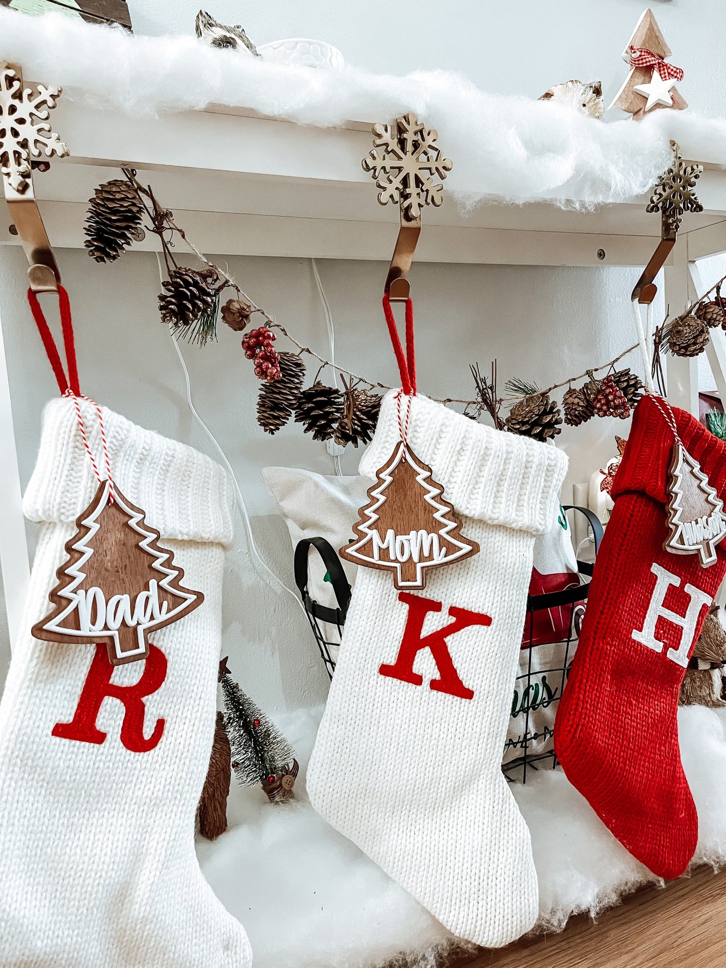Wooden Holiday Name Tags