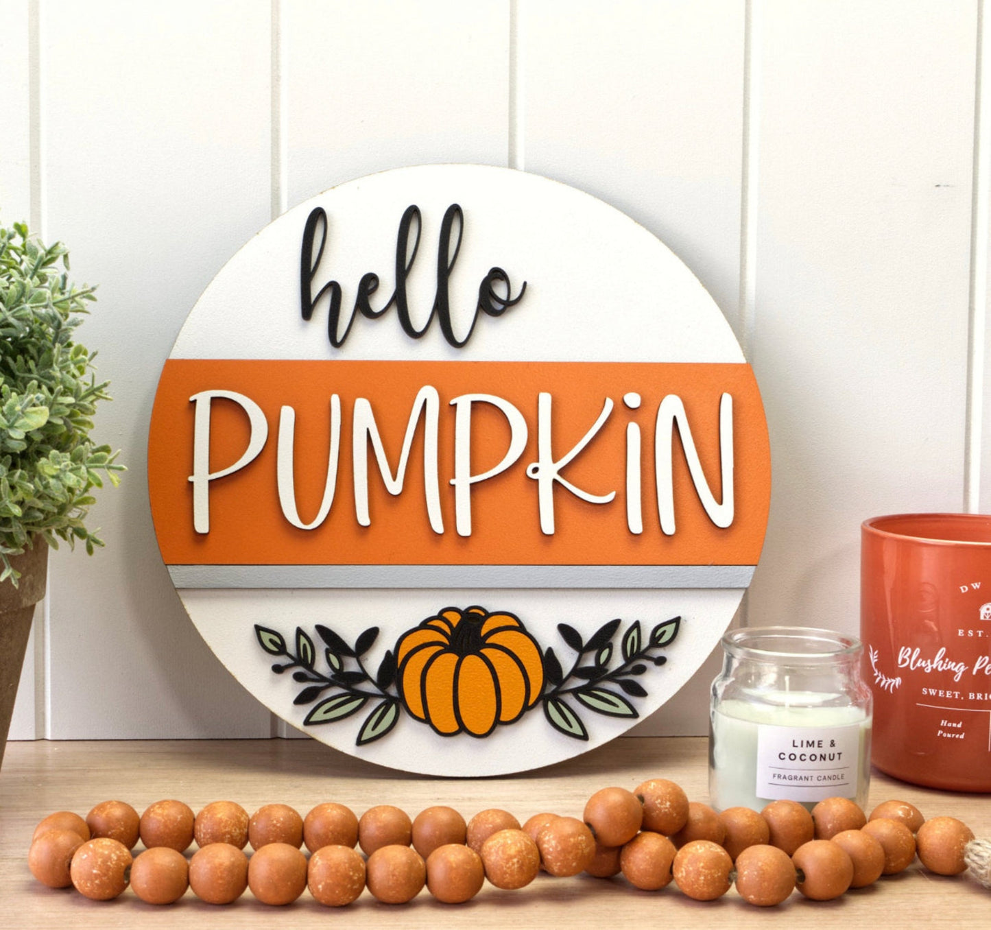 Hello Pumpkin Sign | Pumpkin Door Hanger