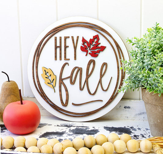 Hey Fall Sign | Fall Door Hanger
