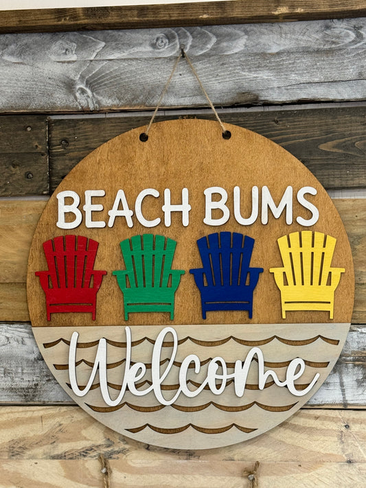 Beach Bums Welcome Handmade Wood Sign