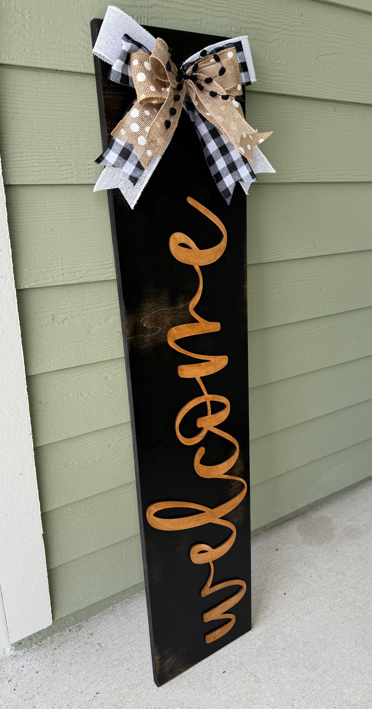 Handcrafted 4' Wooden Porch Leaner Welcome Sign | Custom Front Porch Decor