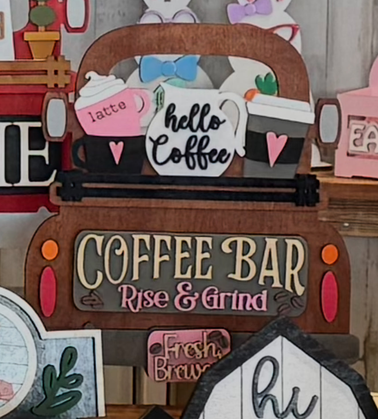Coffee Bar Interchangeable Insert for the Farmhouse Truck Sign or Shelf Sitter
