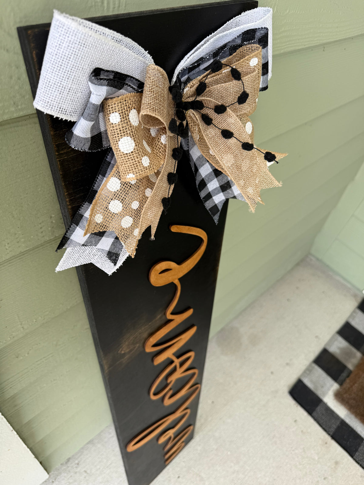 Handcrafted 4' Wooden Porch Leaner Welcome Sign | Custom Front Porch Decor