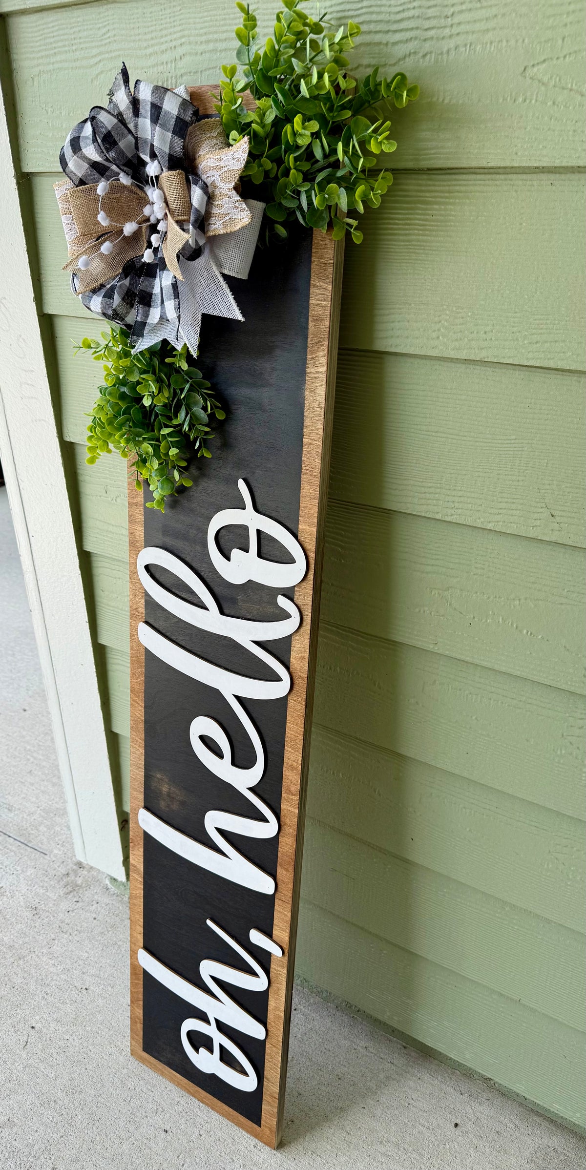Handcrafted 4' Wooden Porch Leaner Welcome Sign | Custom Front Porch Decor