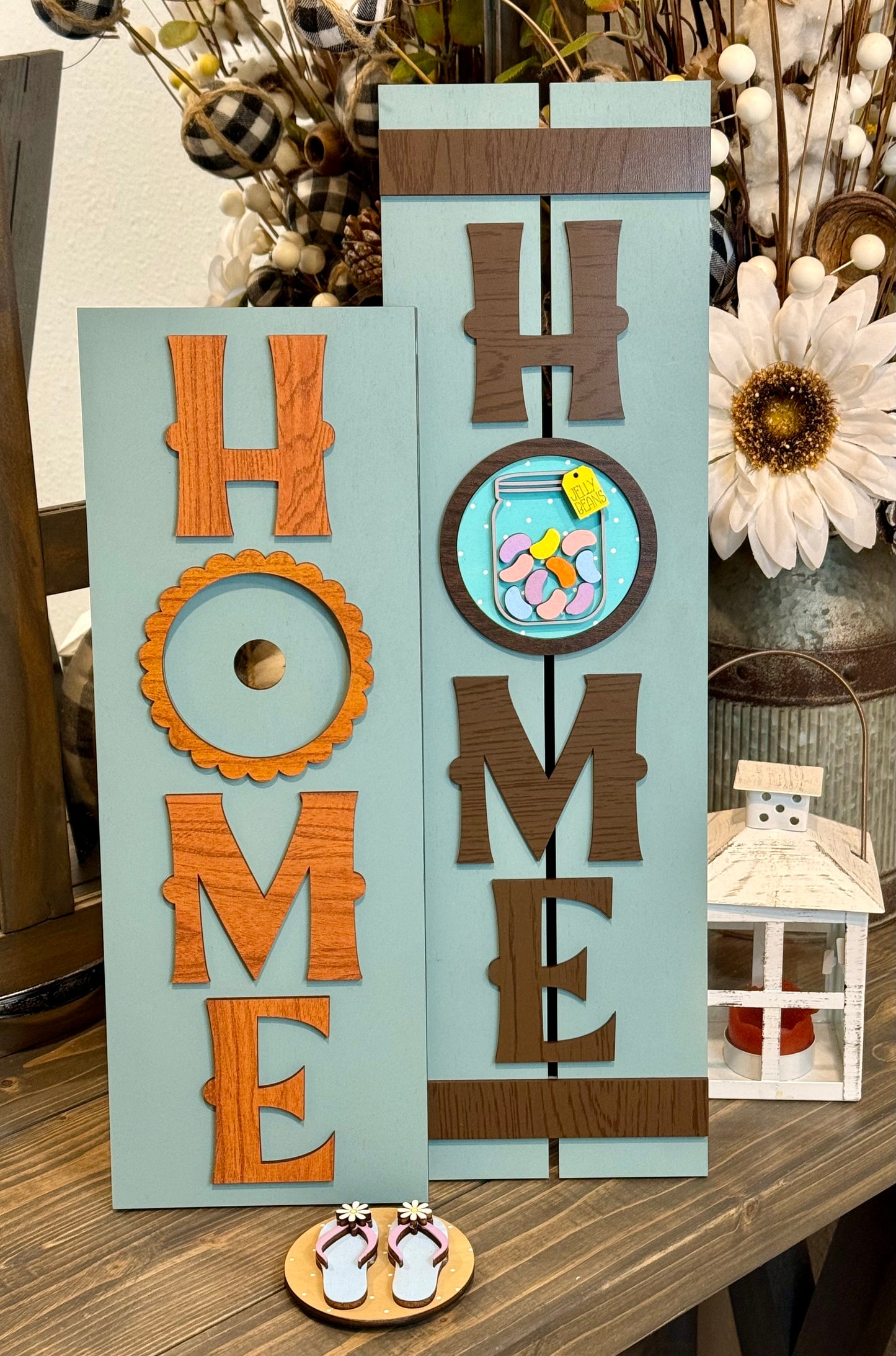 Interchangeable "HOME" Shelf Sitter