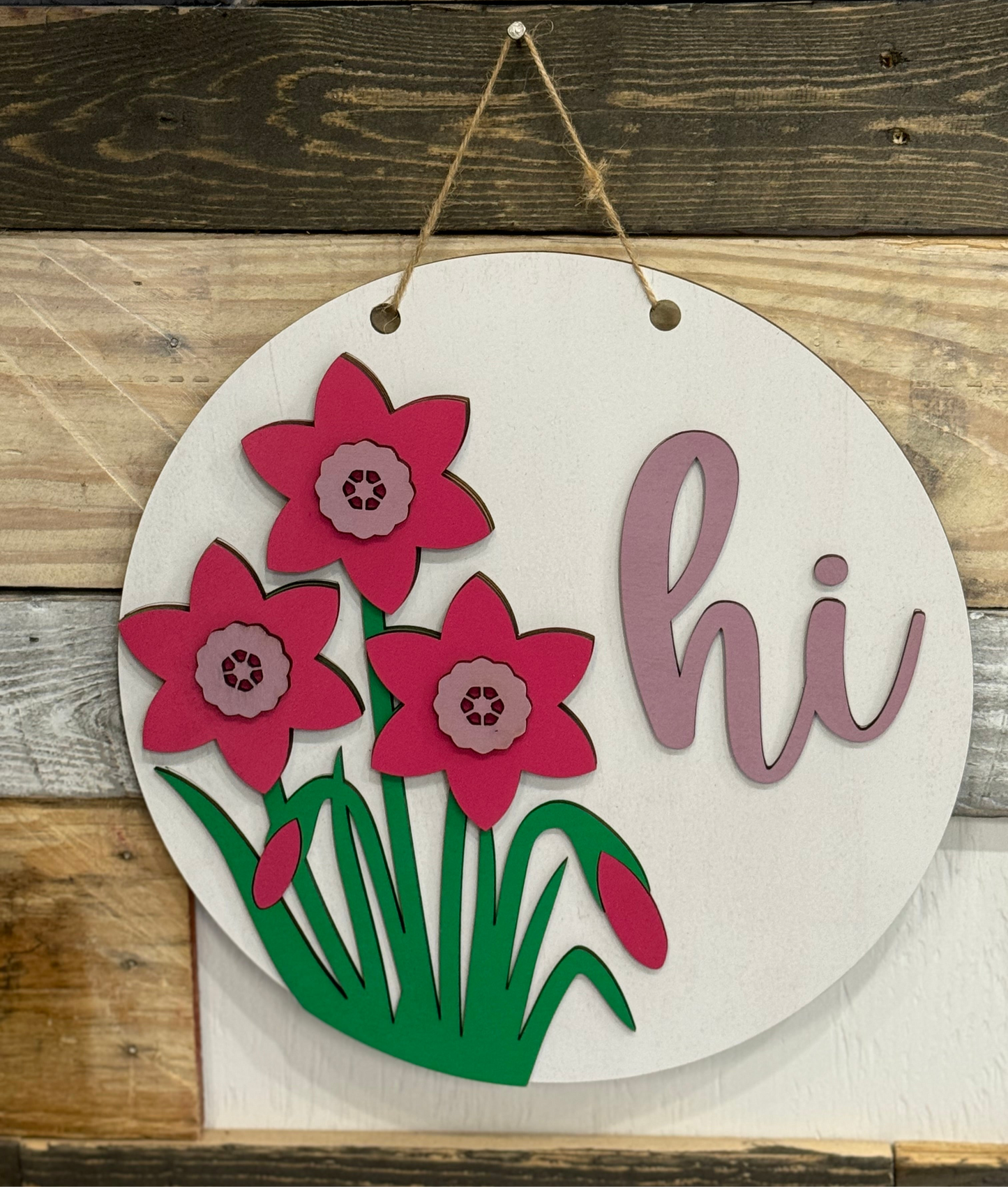 Custom Floral Door Sign