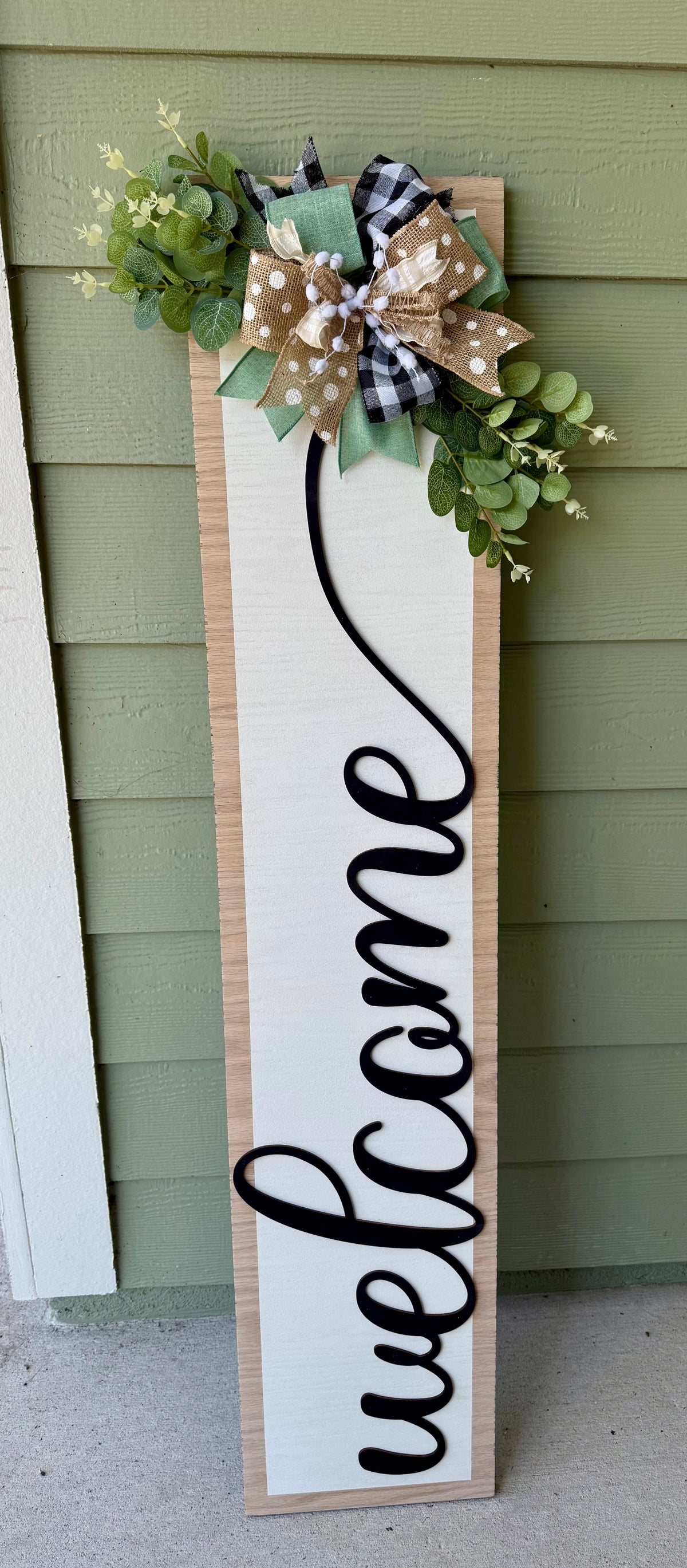 Handcrafted 4' Wooden Porch Leaner Welcome Sign | Custom Front Porch Decor