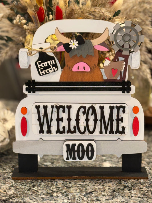 Highland Cow Interchangeable Insert for the Farmhouse Truck Sign or Shelf Sitter