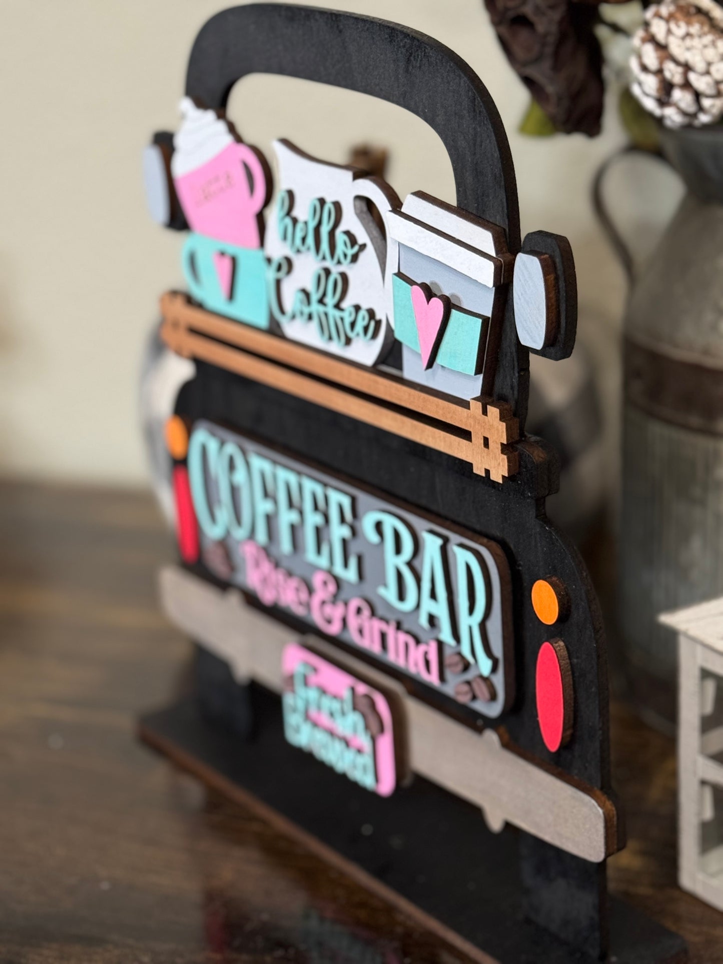 Handcrafted Coffee Bar Truck Sign Insert Online