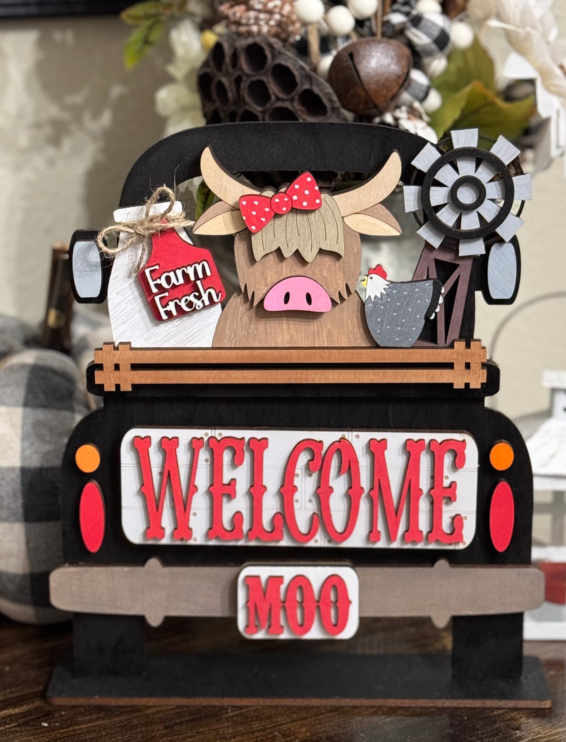 Highland Cow Farmhouse Sign Insert for Sale