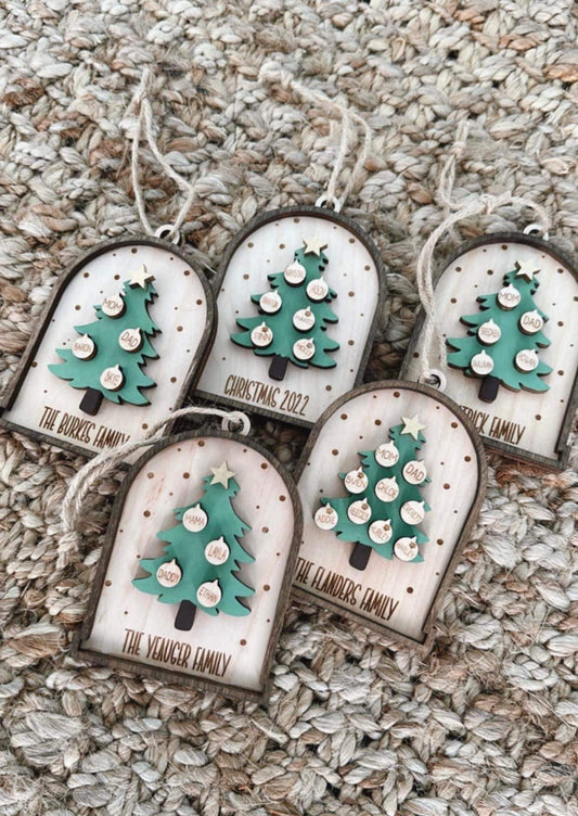 Personalized Christmas Tree Family Ornament