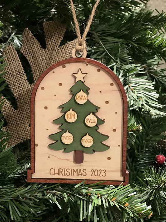 Personalized Christmas Tree Family Ornament