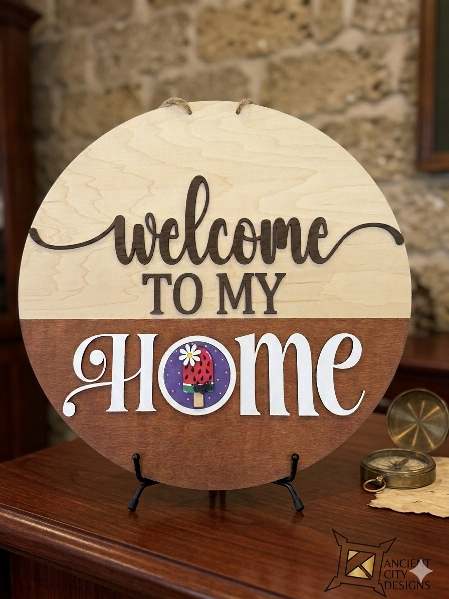 Welcome Door Hanger 18" with 3" Interchangeable Rounds