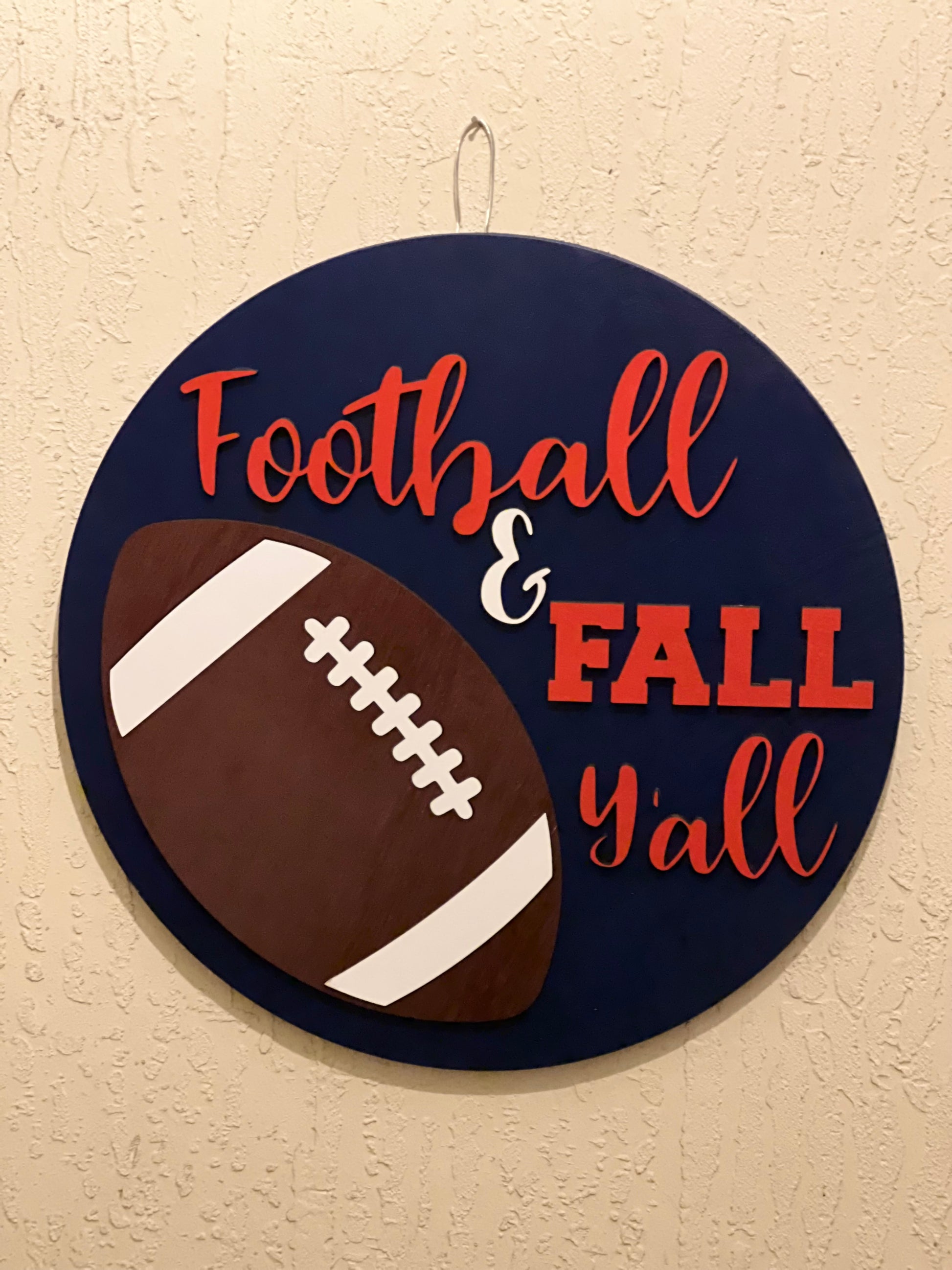 football wood sign
