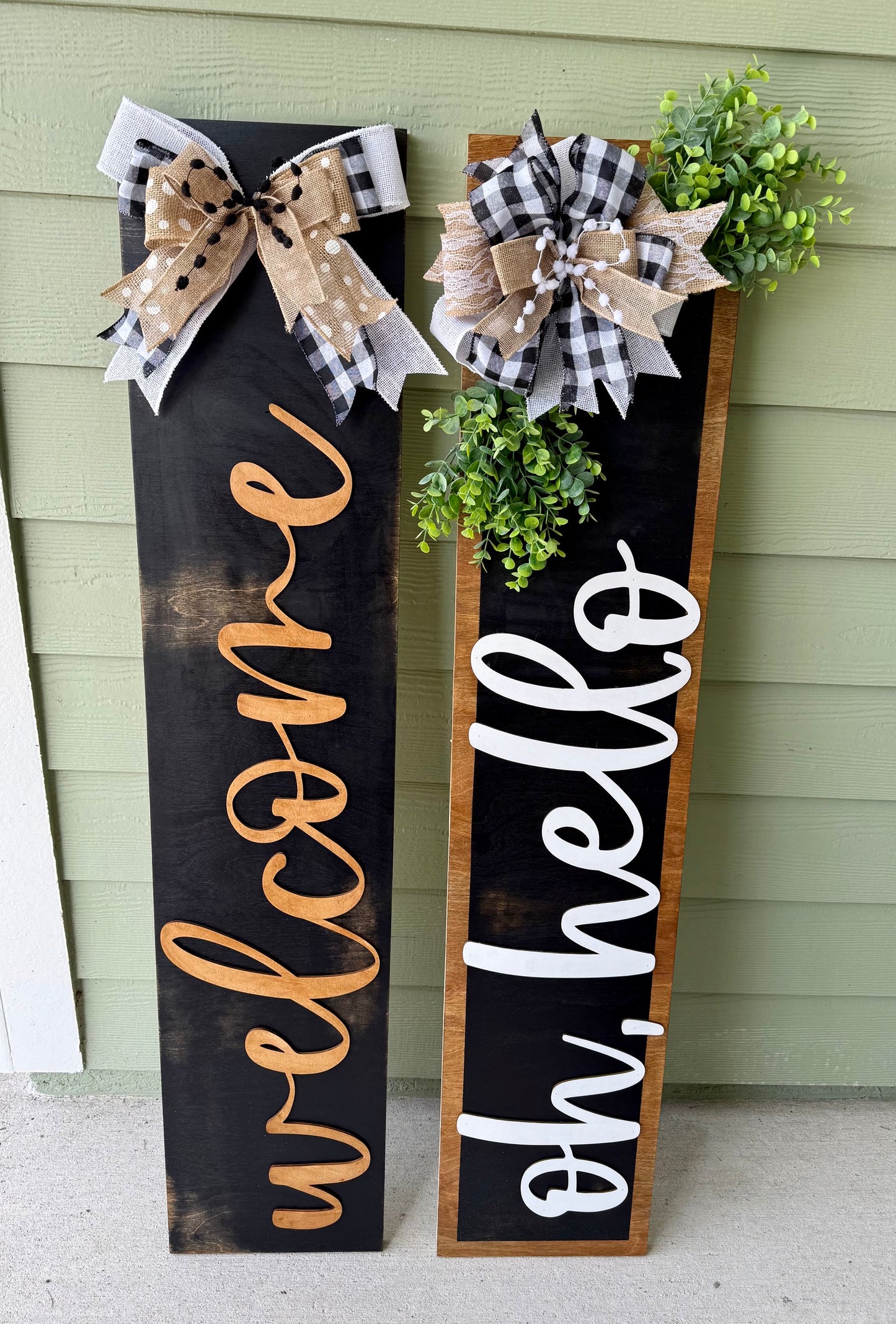 Handcrafted 4' Wooden Porch Leaner Welcome Sign | Custom Front Porch Decor