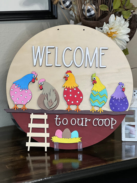 Welcome to our Coop Door Hanger