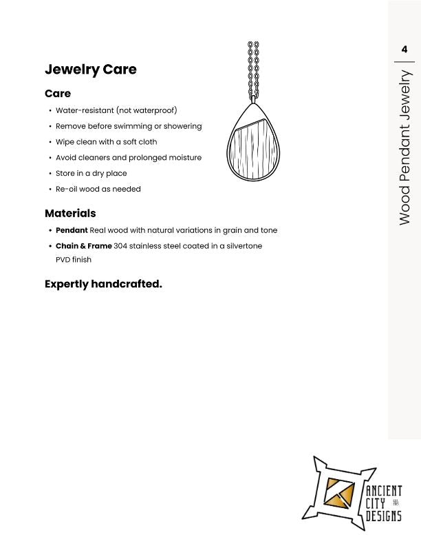 wood pendant jewelry
