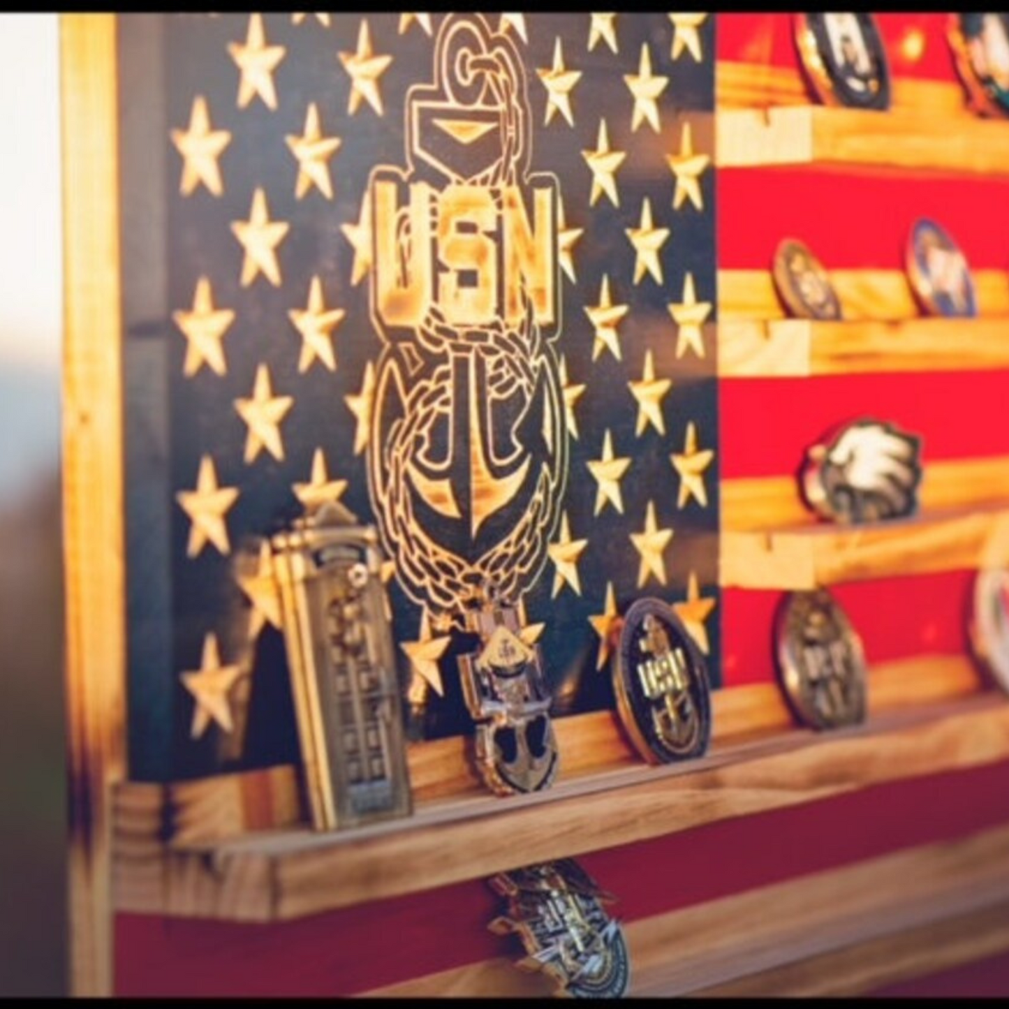 Challenge Coin Holder American Flag