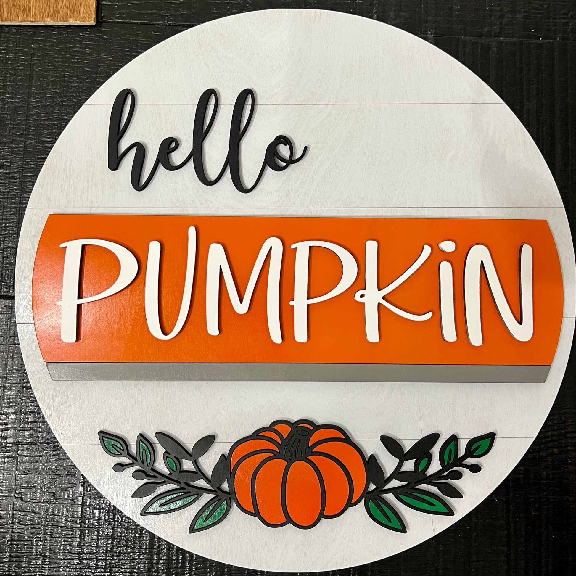 Hello Pumpkin Sign | Pumpkin Door Hanger