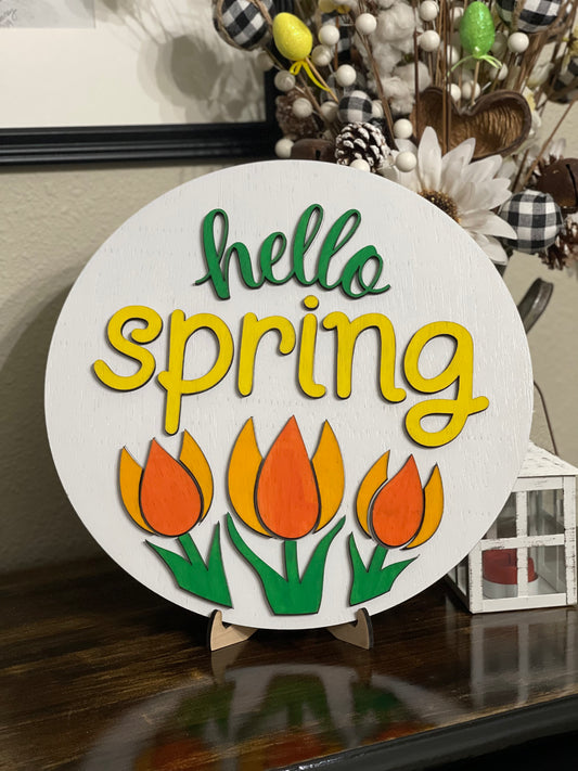 Hello Spring Door Hanger