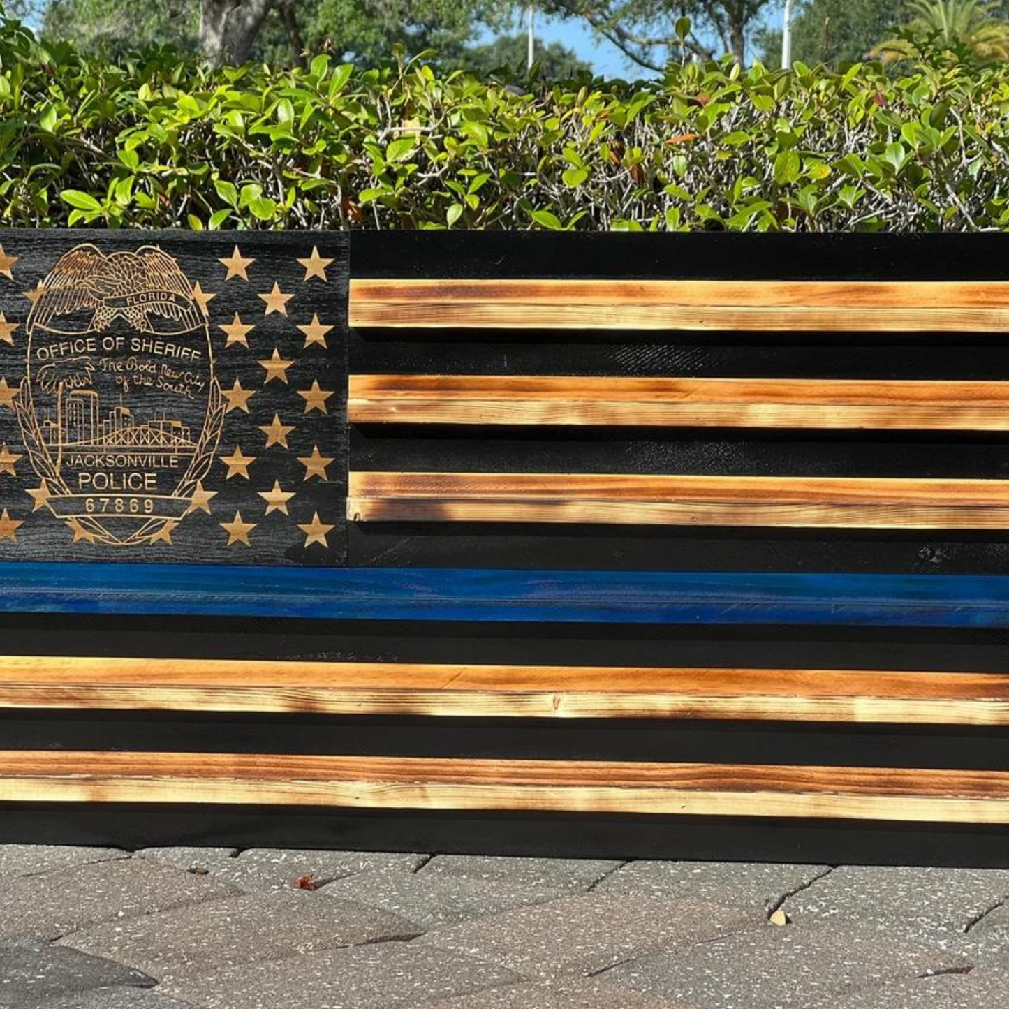 Wood Burned American Flag
