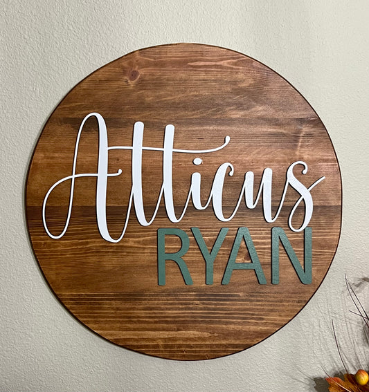 Nursery Sign | 3D Wood Baby Name Sign