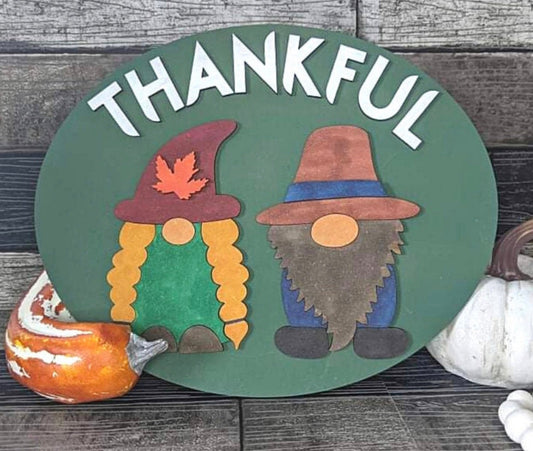 Gnome Thankful Sign | Door Hanger