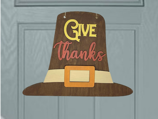 Give Thanks Sign | Door Hanger